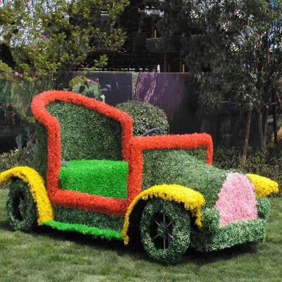 五一盛典主題仿真綠雕廠家定制 各種周年慶園林雕塑造型可來(lái)圖定制